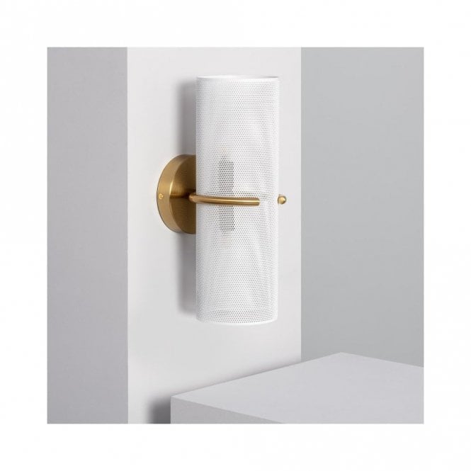 Edit Lighting Edit Daily 2 Light Up & Down Wall Fitting in White & Gold Finish