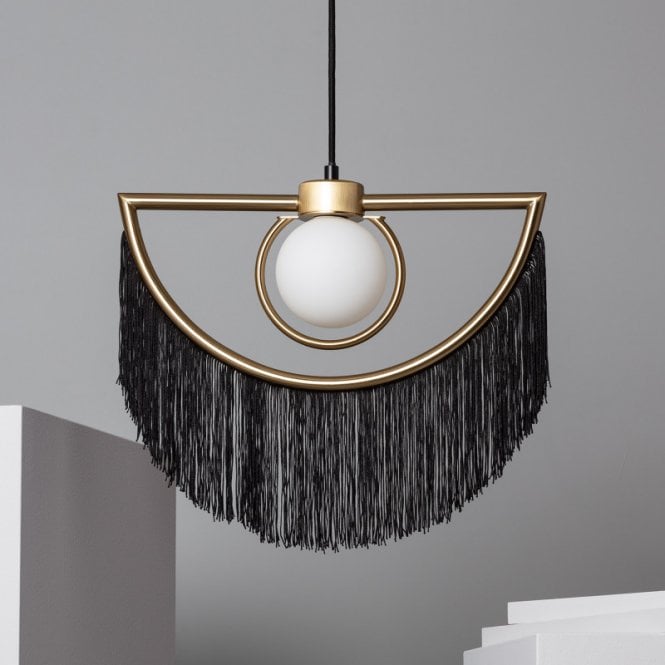 Edit Lighting Edit Dalila Single Light Ceiling Pendant In Gold and Black Finish