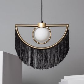 Edit Dalila Single Light Ceiling Pendant In Gold and Black Finish