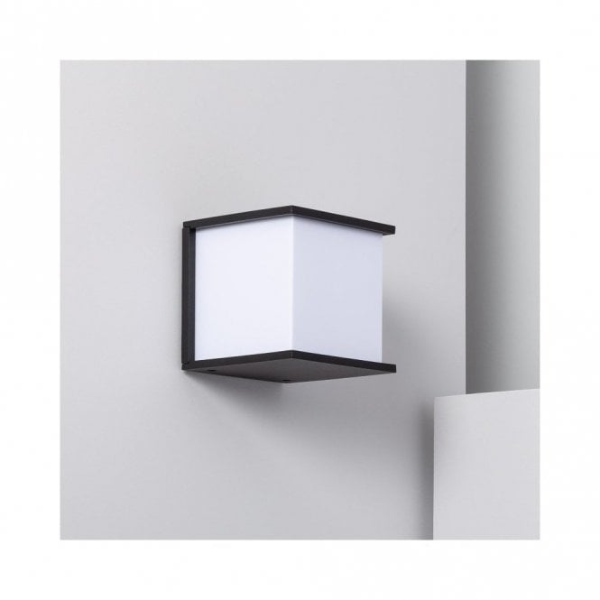 Edit Lighting Edit Daman Single Light Outdoor Flush Wall Light in Black Finish