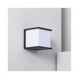 Edit Daman Single Light Outdoor Flush Wall Light in Black Finish