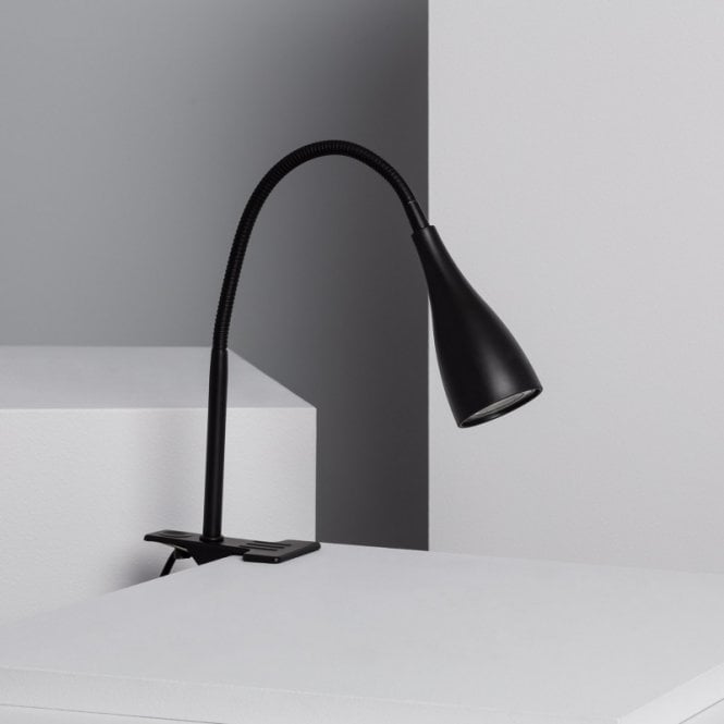 Edit Lighting Edit Dandy Clip On Desk Lamp In Black Finish