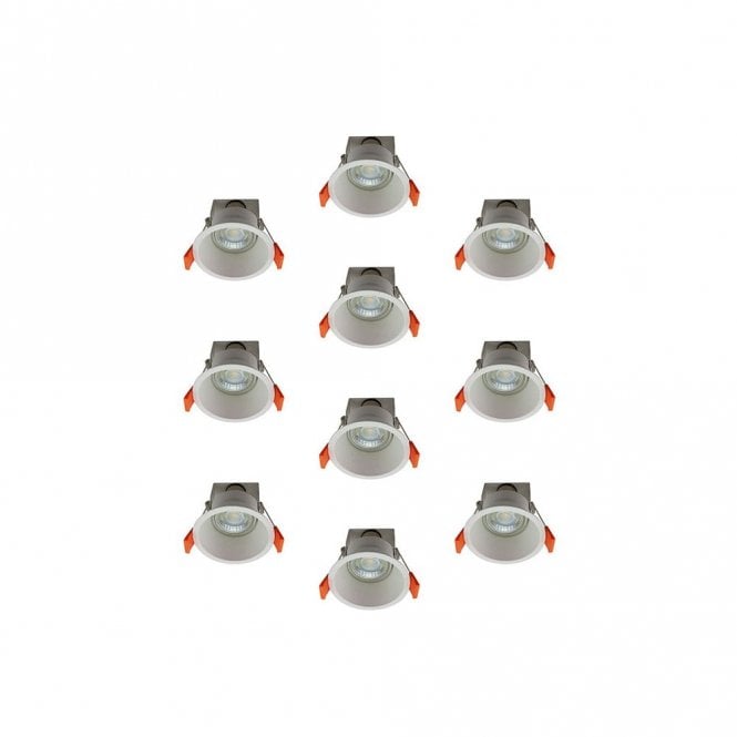 Edit Lighting Edit Deep Pack of 10 Aluminium Recessed Fixed Downlight in White Finish