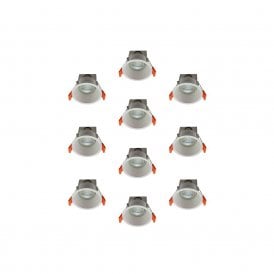 Edit Deep Pack of 10 Aluminium Recessed Fixed Downlight in White Finish