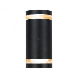Edit Dez Outdoor Up & Down Wall Light with Dusk to Dawn Sensor- Black
