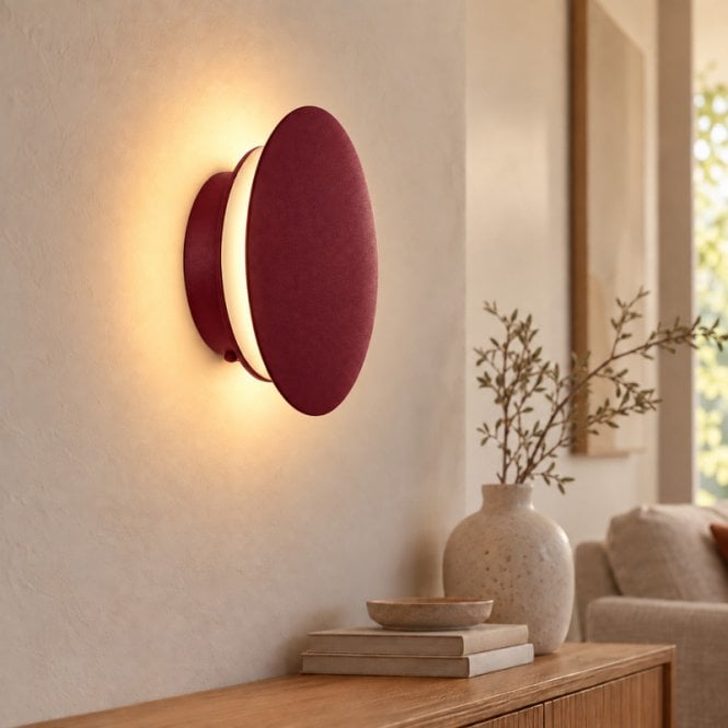 Edit Lighting Edit Drop LED Flush Wall Light - Burgundy