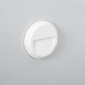 Edit Edulis Round 1W Warm White LED Surface Outdoor Wall Light In White Finish