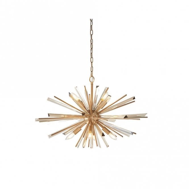 Edit Lighting Edit Element 8 Light Large Chandelier in Antique Brass Finish
