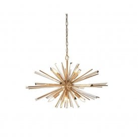 Edit Element 8 Light Large Chandelier in Antique Brass Finish
