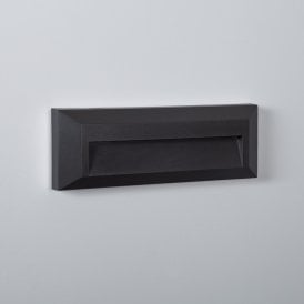 Edit Elide Outdoor 2W Warm White LED Surface Mounted Wall Light In Black Finish