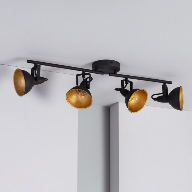 Edit Lighting Edit Emer 4 Light Ceiling Spotlight Bar Fitting in Black Finish