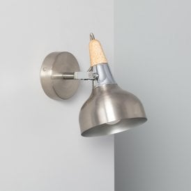 Edit Emer Single Wall Spotlight in Aluminium And Wood Finish