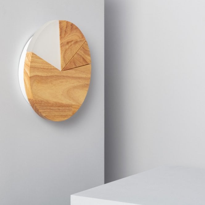 Edit Lighting Edit Farmaajo LED Flush Wall Light In Wood And White Finish