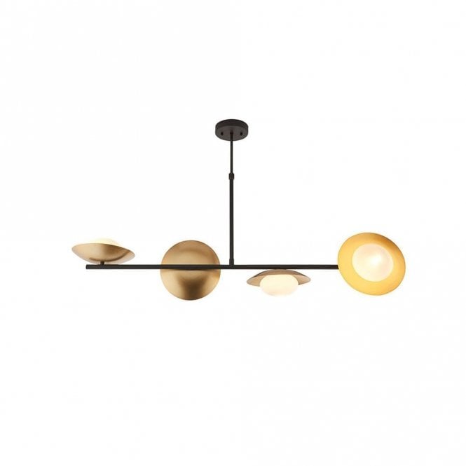 Edit Lighting Edit Franklin 4 Light Bar Ceiling Pendant in Dark Bronze Finish