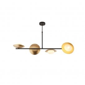 Edit Franklin 4 Light Bar Ceiling Pendant in Dark Bronze Finish