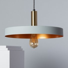Edit Furiko Single Light Metal Ceiling Pendant In Grey & Gold Finish