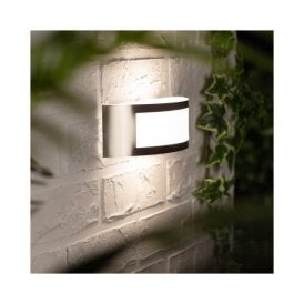 Edit Girig Outdoor Single Light Flush Wall Fitting in Silver Finish