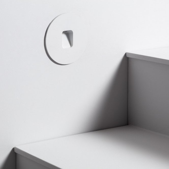 Edit Lighting Edit Grasset Outdoor Recessed Wall Light in White Finish With Warm White LED