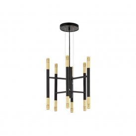 Edit Grove 12 Light Ceiling Pendant in Black and Gold Finish