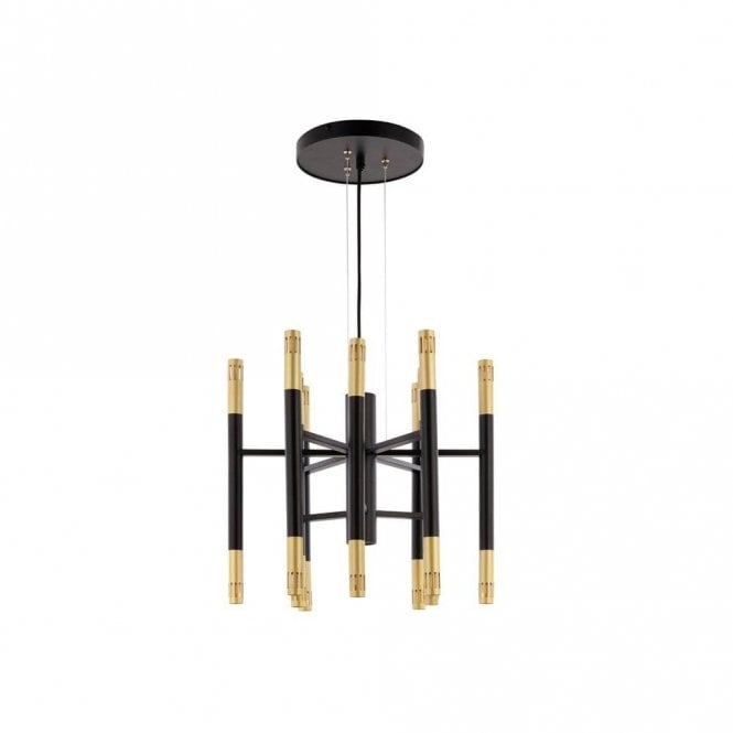 Edit Lighting Edit Grove 18 Light Ceiling Pendant in Black and Gold Finish
