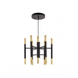 Edit Grove 18 Light Ceiling Pendant in Black and Gold Finish