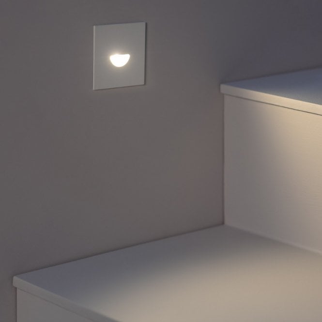 Edit Lighting Edit Guell Square Aluminium 2W Daylight LED Wall Spotlight IP65 In White Finish
