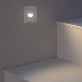 Edit Guell Square Aluminium 2W Daylight LED Wall Spotlight IP65 In White Finish