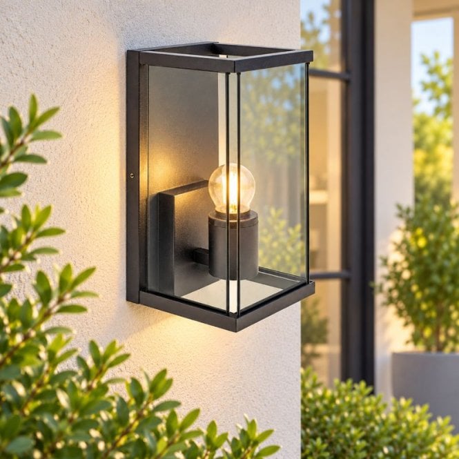Edit Lighting Edit Halo Half Lantern Outdoor Wall Light - Black