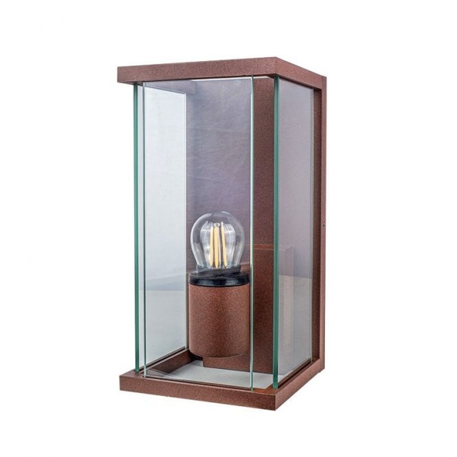 Edit Lighting Edit Halo Half Lantern Outdoor Wall Light - Rust Brown