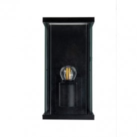 Edit Halo Half Lantern Outdoor Wall Light With Dusk to Dawn Sensor- Black