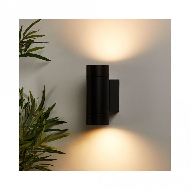 Edit Lighting Edit Hamilton 2 Light Up & Down Outdoor Wall Fitting In Black Finish