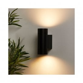 Edit Hamilton 2 Light Up & Down Outdoor Wall Fitting In Black Finish