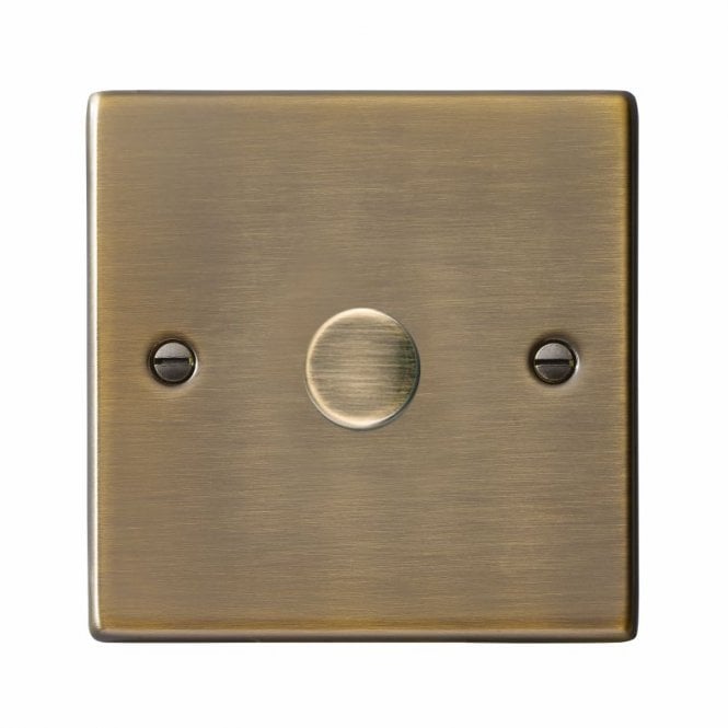 Edit Lighting Edit Hartland 1 Gang LED Rotary Dimmer Switch - Antique Brass