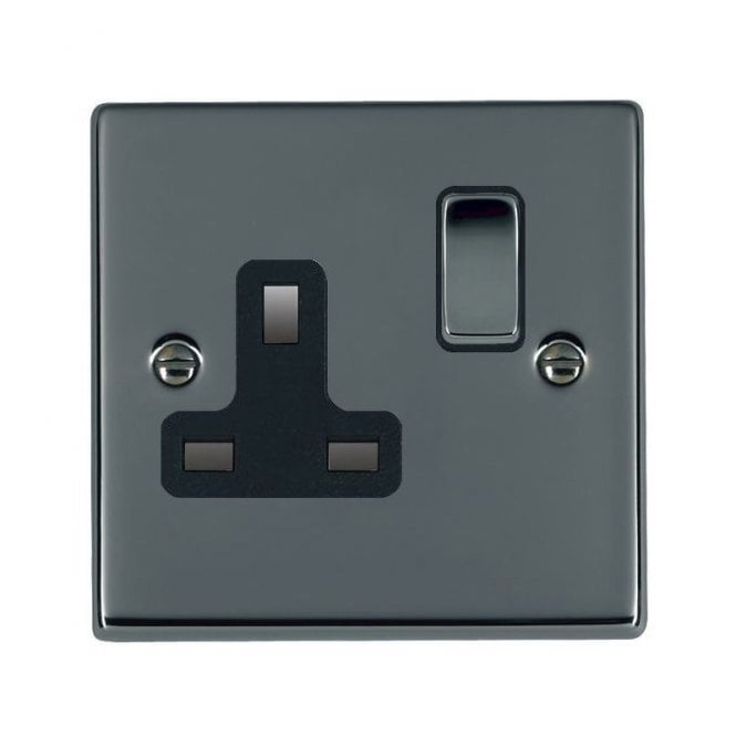 Edit Lighting Edit Hartland 1 Gang Single UK Socket - Black Nickel
