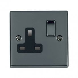 Edit Hartland 1 Gang Single UK Socket - Black Nickel
