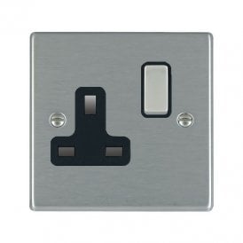 Edit Hartland 1 Gang Single UK Socket - Satin Stainless Steel