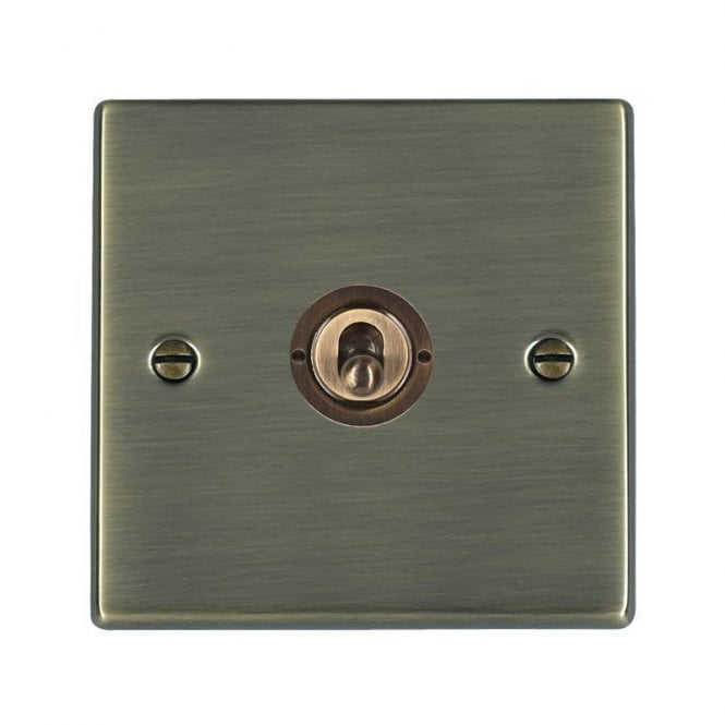 Edit Lighting Edit Hartland 1 Gang Two Way Toggle Switch - Antique Brass