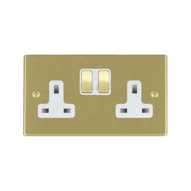 Edit Lighting Edit Hartland 2 Gang Double UK Socket - Satin Brass