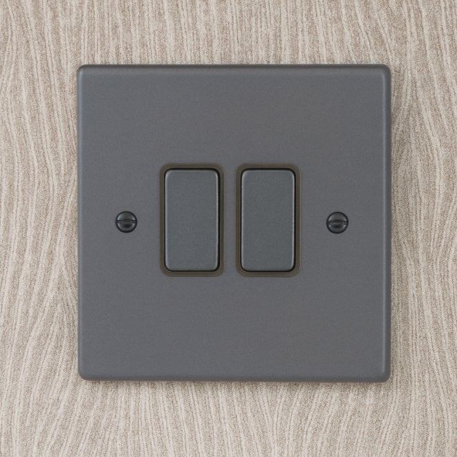 Edit Lighting Edit Hartland 2 Gang Two Way Rocker Switch - Anthracite