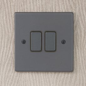 Edit Hartland 2 Gang Two Way Rocker Switch - Anthracite