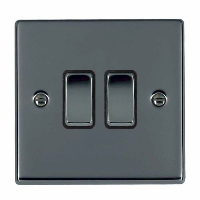 Edit Lighting Edit Hartland 2 Gang Two Way Rocker Switch - Black Nickel & Black
