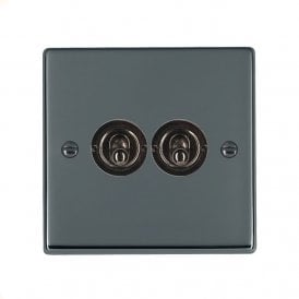 Edit Hartland 2 Gang Two Way Toggle Switch - Black Nickel