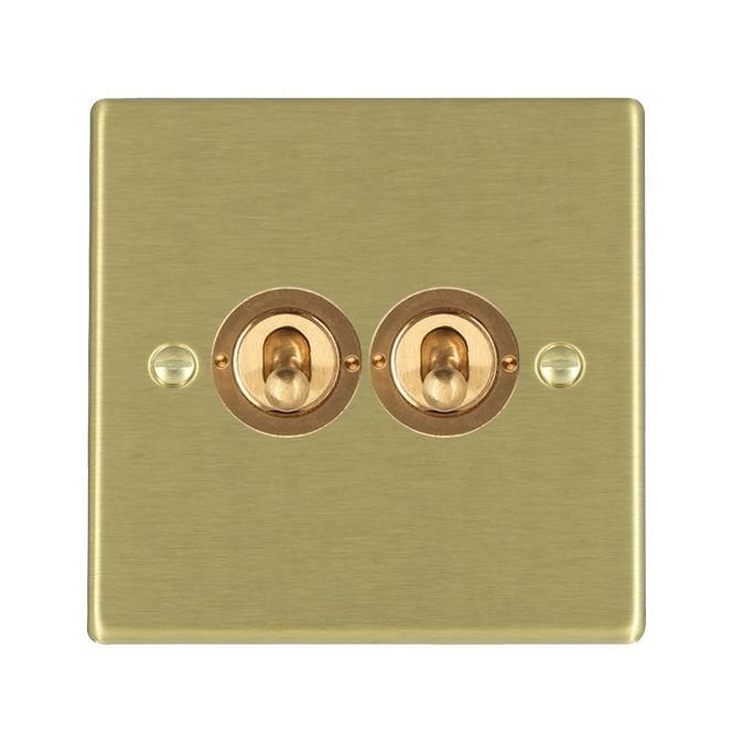 Edit Lighting Edit Hartland 2 Gang Two Way Toggle Switch - Satin Brass