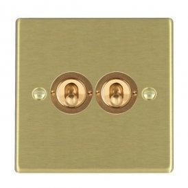 Edit Hartland 2 Gang Two Way Toggle Switch - Satin Brass
