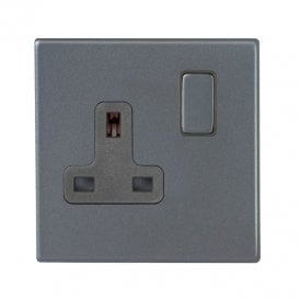 Edit Hartland Screwless 1 Gang Single UK Socket - Anthracite