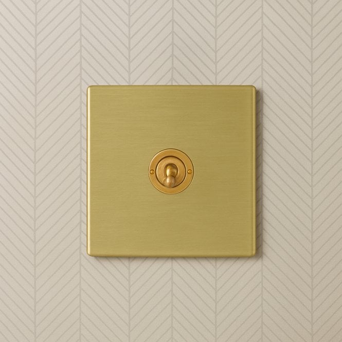 Edit Lighting Edit Hartland Screwless 1 Gang Two Way Toggle Switch - Satin Brass