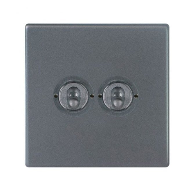 Edit Lighting Edit Hartland Screwless 2 Gang Two Way Toggle Switch - Anthracite