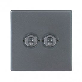 Edit Hartland Screwless 2 Gang Two Way Toggle Switch - Anthracite