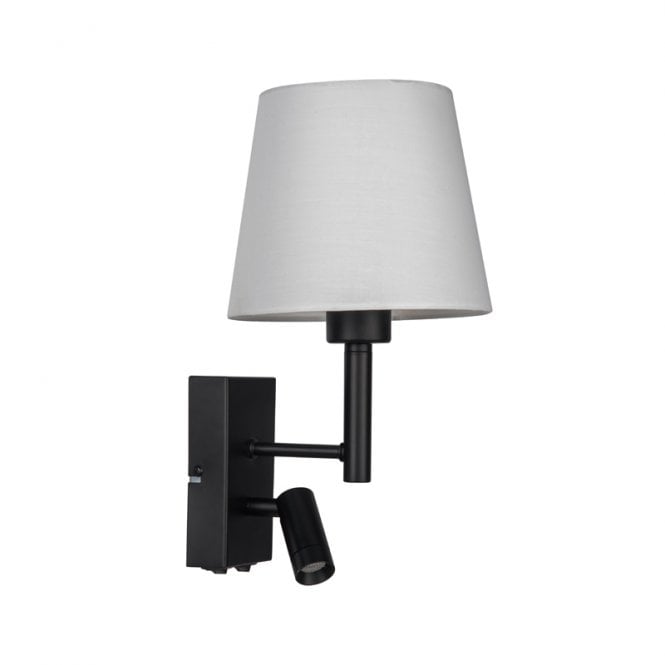 Edit Lighting Edit Harvey Wall Light with LED Reading Light - Black