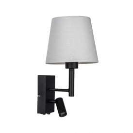 Edit Harvey Wall Light with LED Reading Light - Black